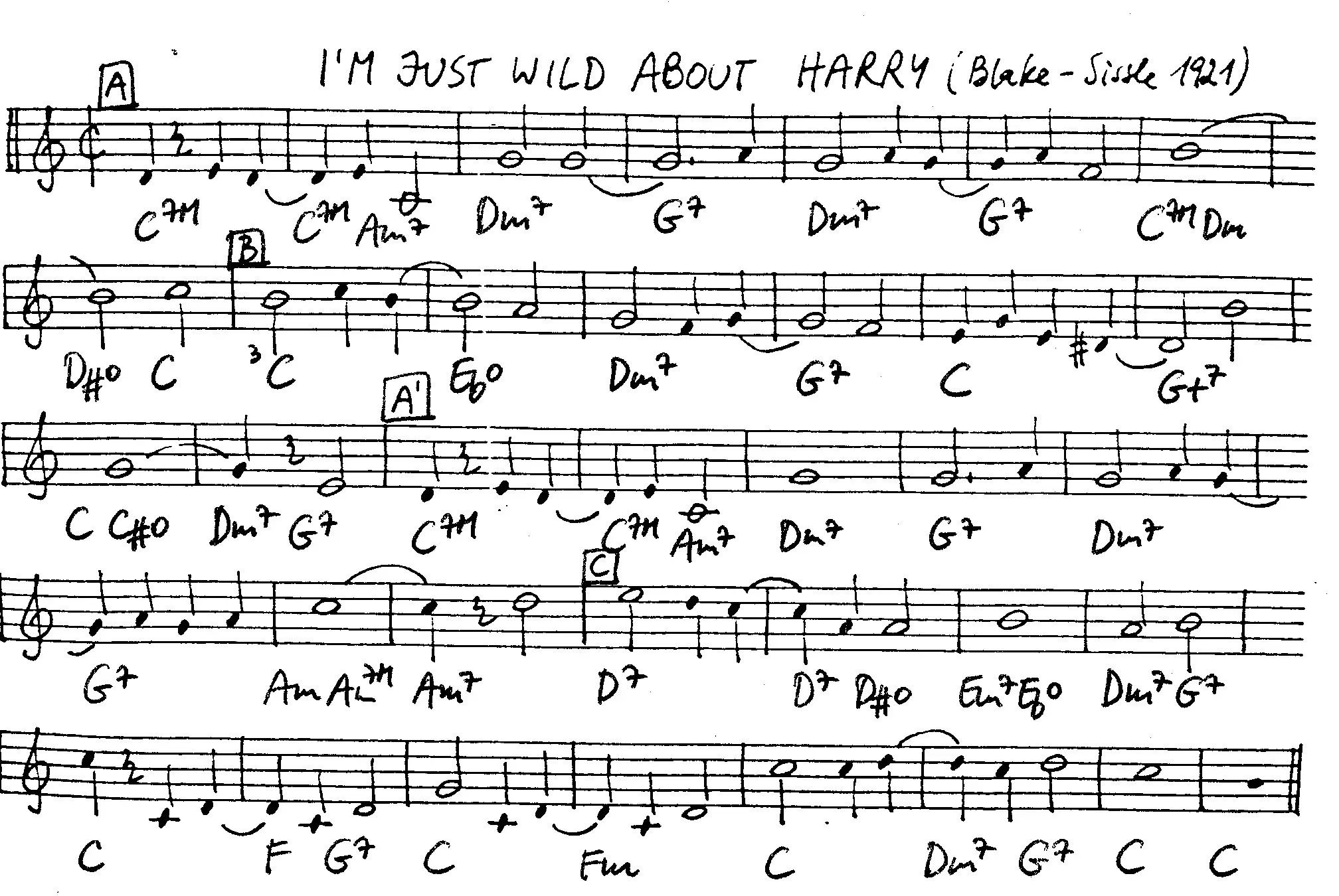 i'm just wild about harry partition gratuite - Offerte par The Jungle Jazz Band